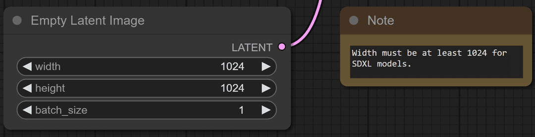 Depicts part of the aforementioned ComfyUI workflow - shows the empty latent image node.