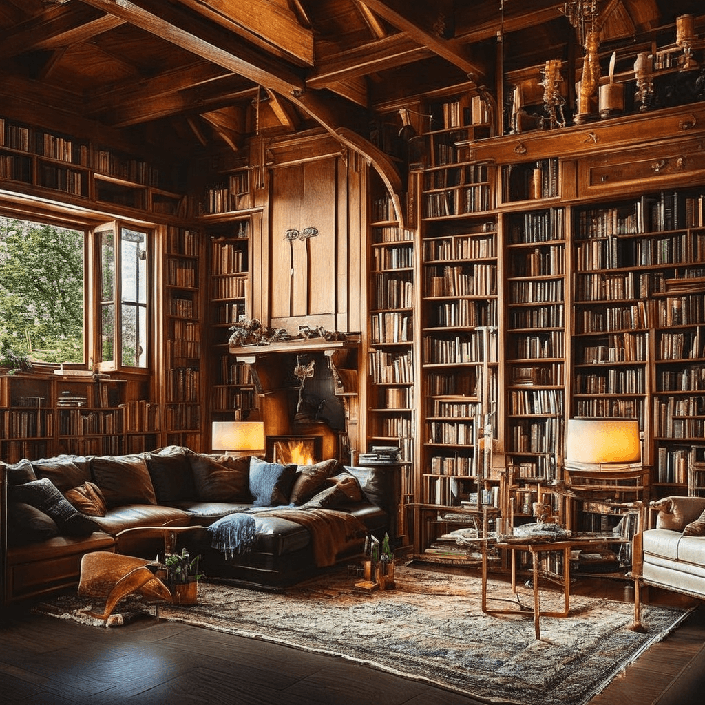 An image of a cosy living room as generated by Stable Diffusion v2.1 via text2img mode.