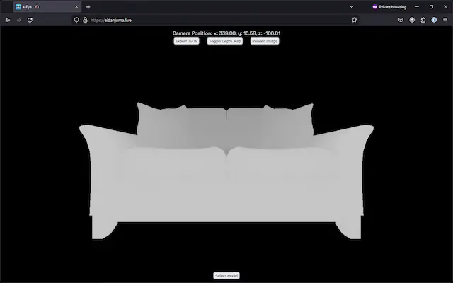 An image showing how a-eye-vision.tech should look when live depth-mapping is enabled.